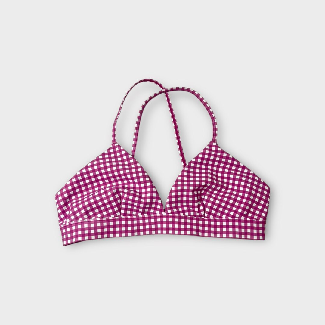 טופ אלו יוגה ורוד משובץ