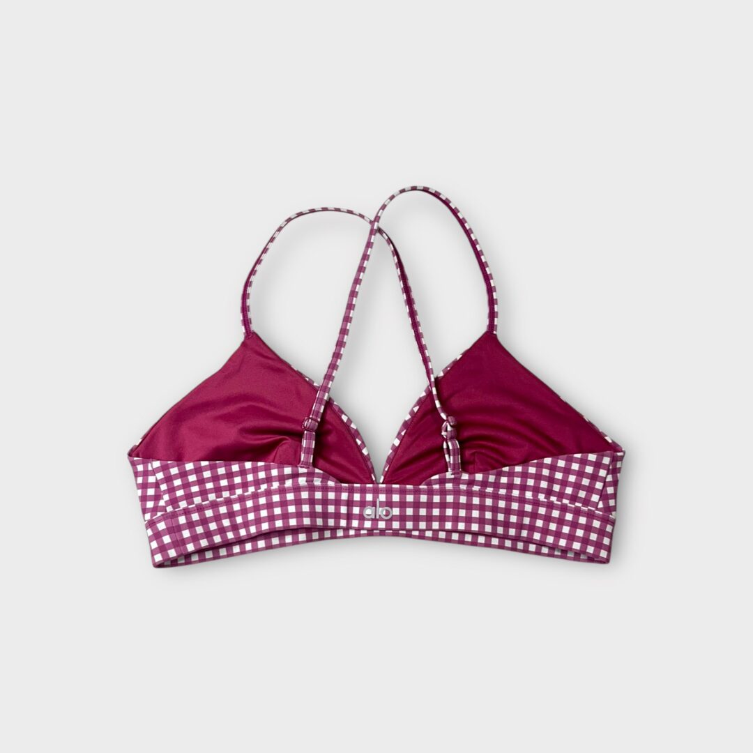 טופ אלו יוגה ורוד משובץ